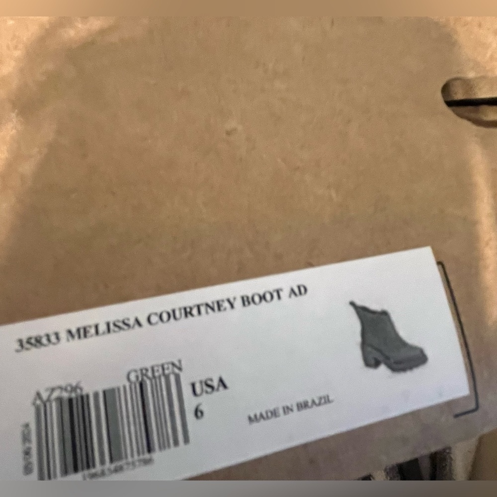 NWT MELISSA Made In Brazil Courtney Boots in Green Size 6 - Picture 10 of 10